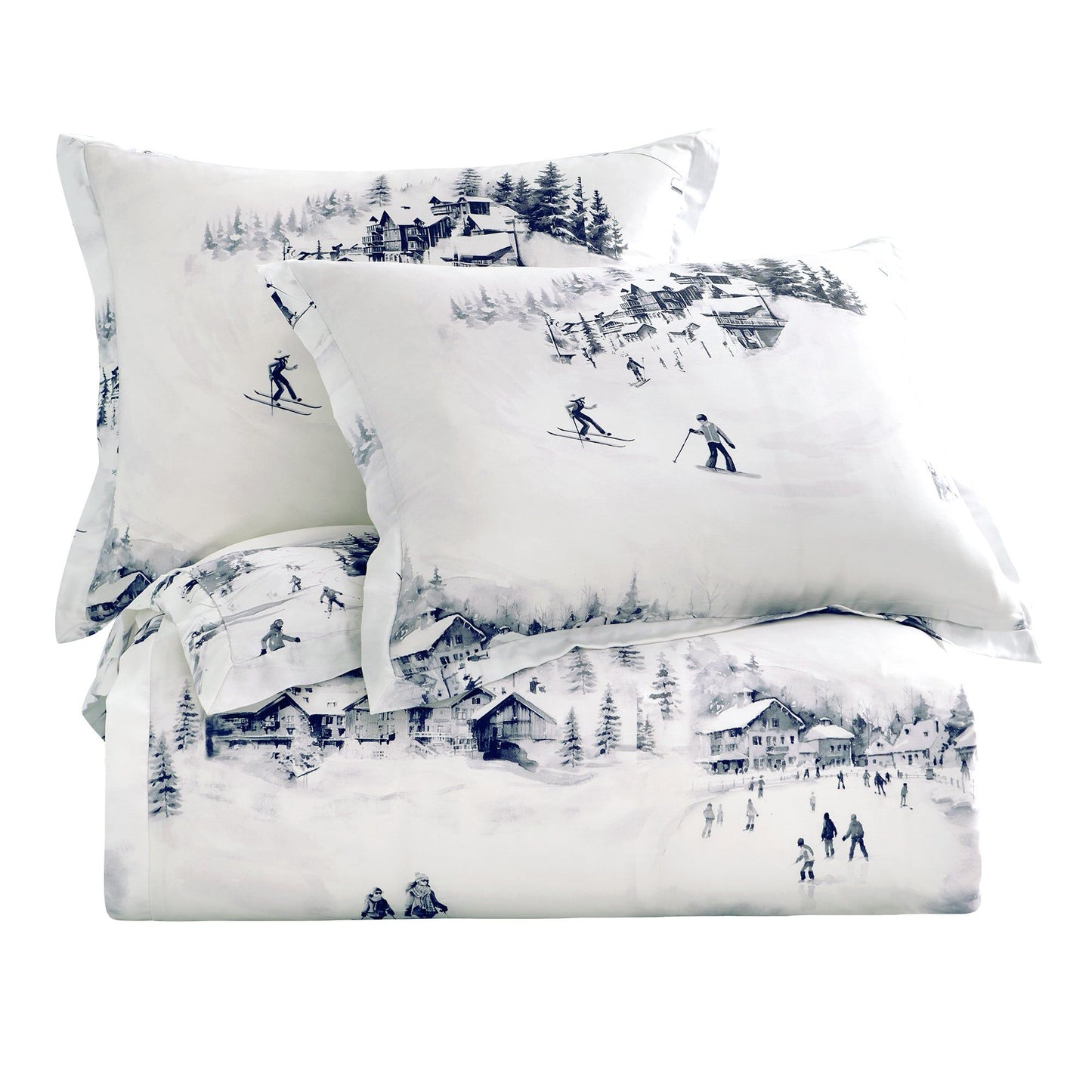 Ski Life - Queen Eucalyptus Comforter Set (Set of 3) - Gray