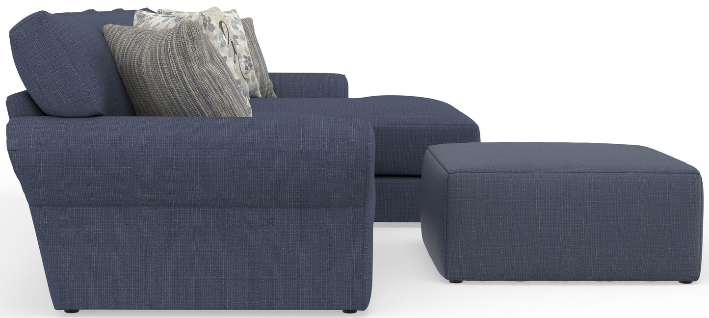 Cape May - Sofa Chaise With Comfort Coil Seating, 41" Cocktail Ottoman And 5 Accent Pillows Included
