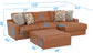 Minori - Italian Leather Sofa / Chaise And Cocktail Ottoman