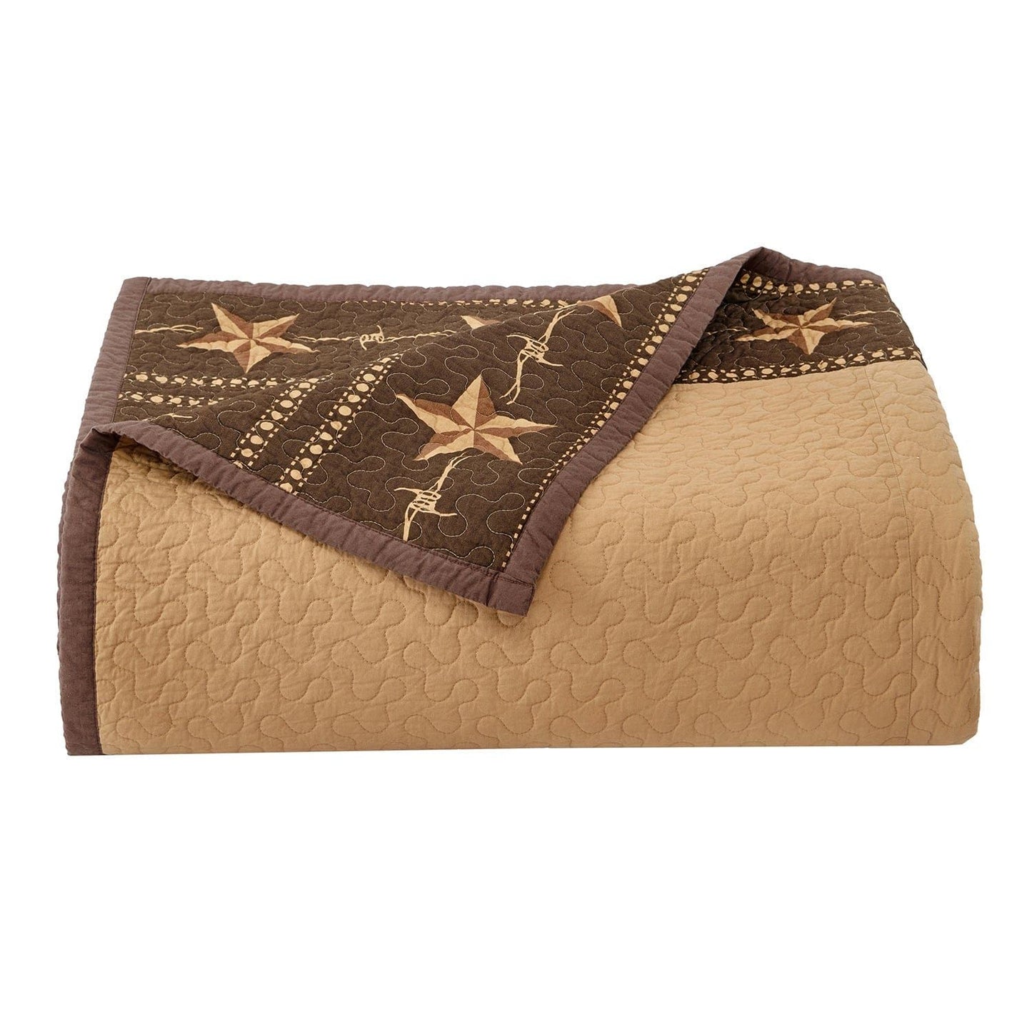 Rustic Star - Twin Star Ranch Reversible Quilt Set (Set of 2) - Brown / Tan