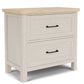 Glenndale - Two Drawer Nightstand - Aged White / Wheat