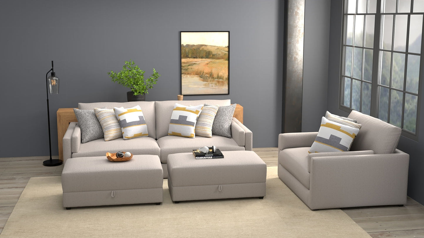 Trevor - Extra Deep Oversized Sofa With Included Storage Cocktail Ottoman