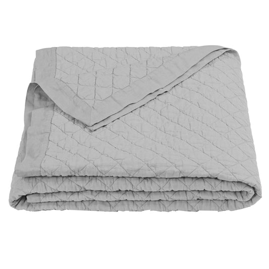 Diamond Linen - Twin Linen Cotton Diamond Quilt - Gray