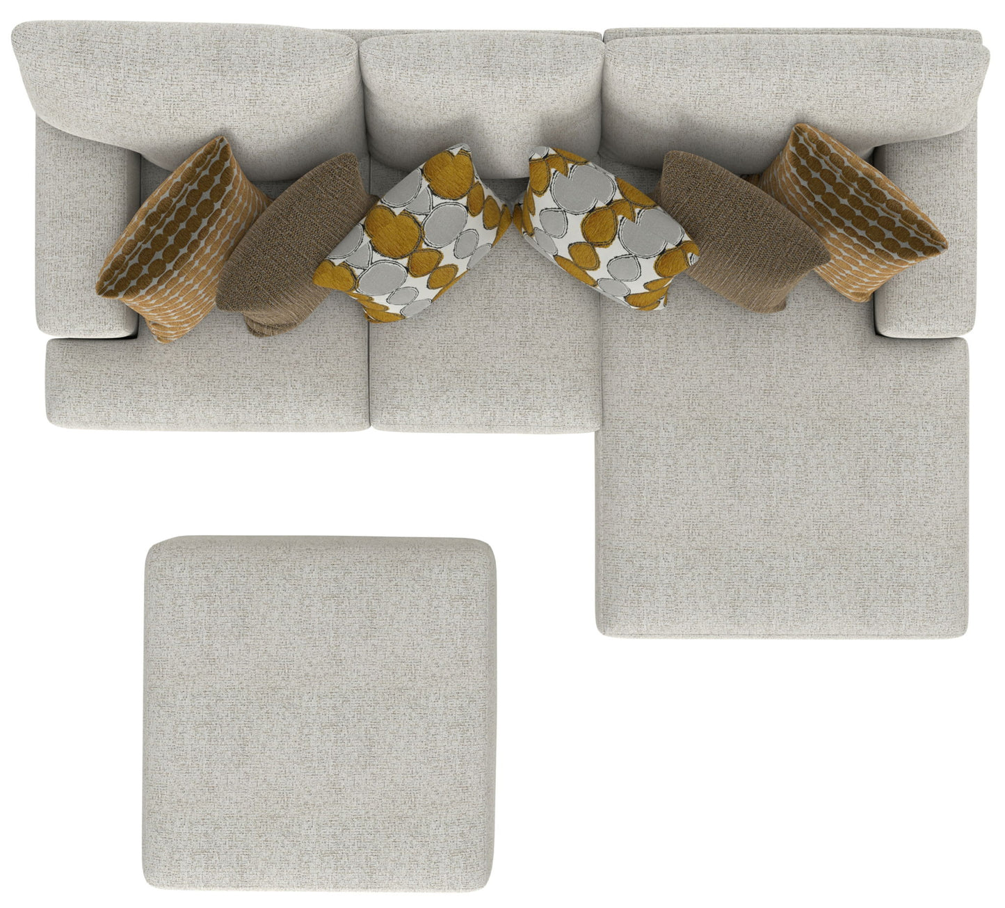 Tori - Sectional With Comfort Coil Seating, Cocktail Ottoman And Accent Pillows Included