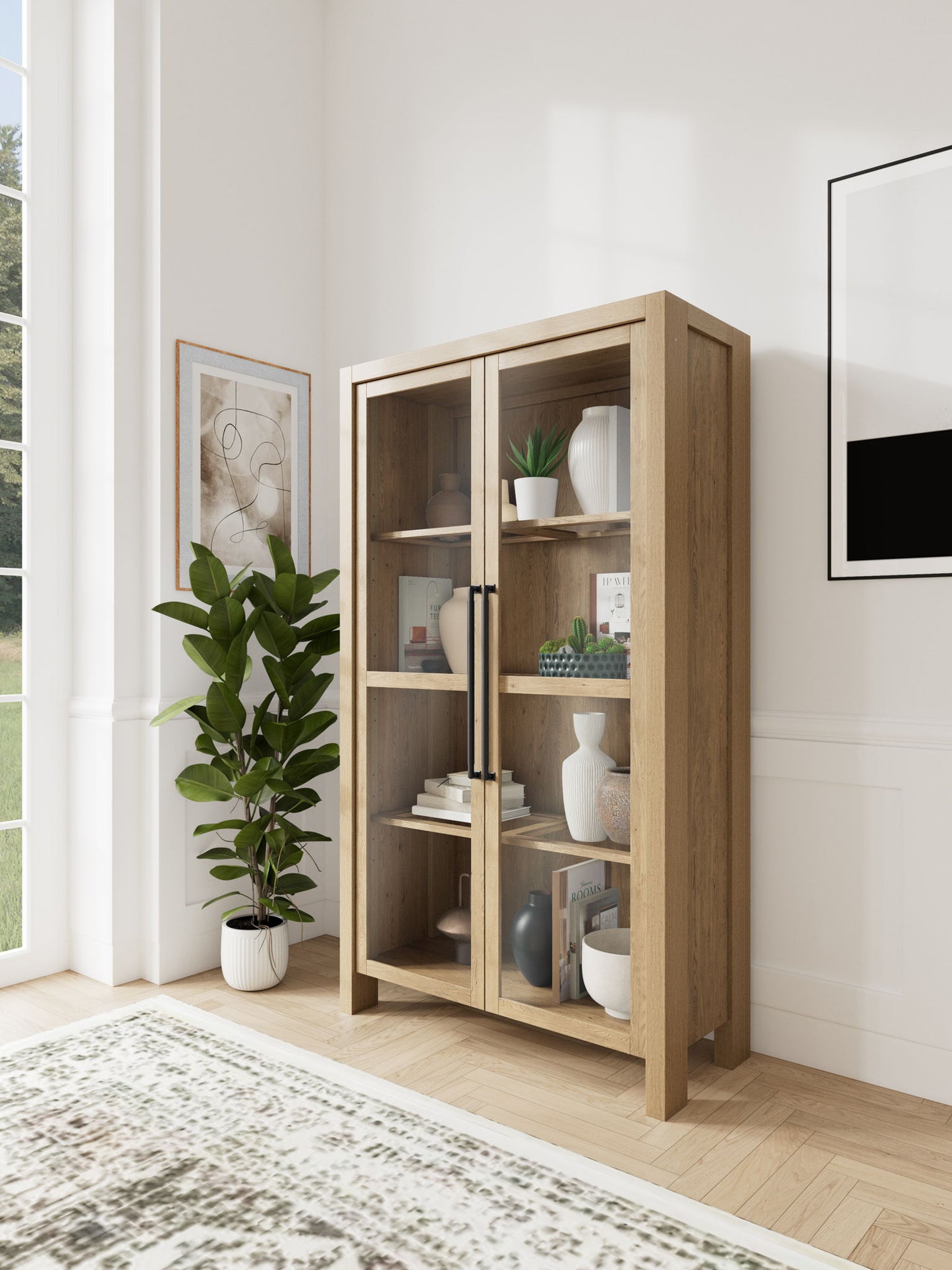 Davie - Display Cabinet - Light Brown