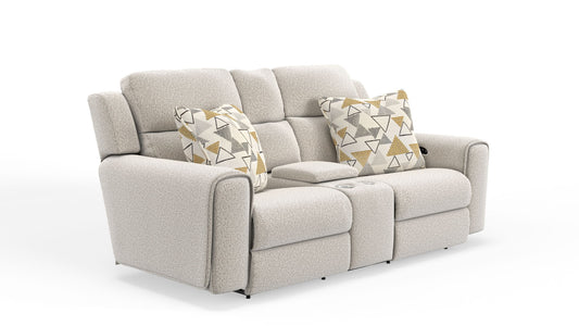 Micah - Power Headrest Power Deep Seat Reclining Console Loveseat - Oatmeal