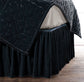 Stella - King Faux Silk Velvet Bed Skirt - Midnight Blue