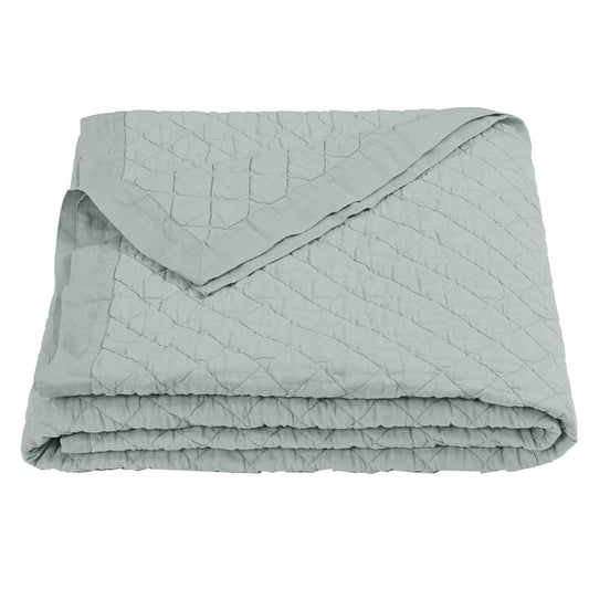 Diamond Linen - Full/Queen Linen Cotton Diamond Quilt - Seaglass