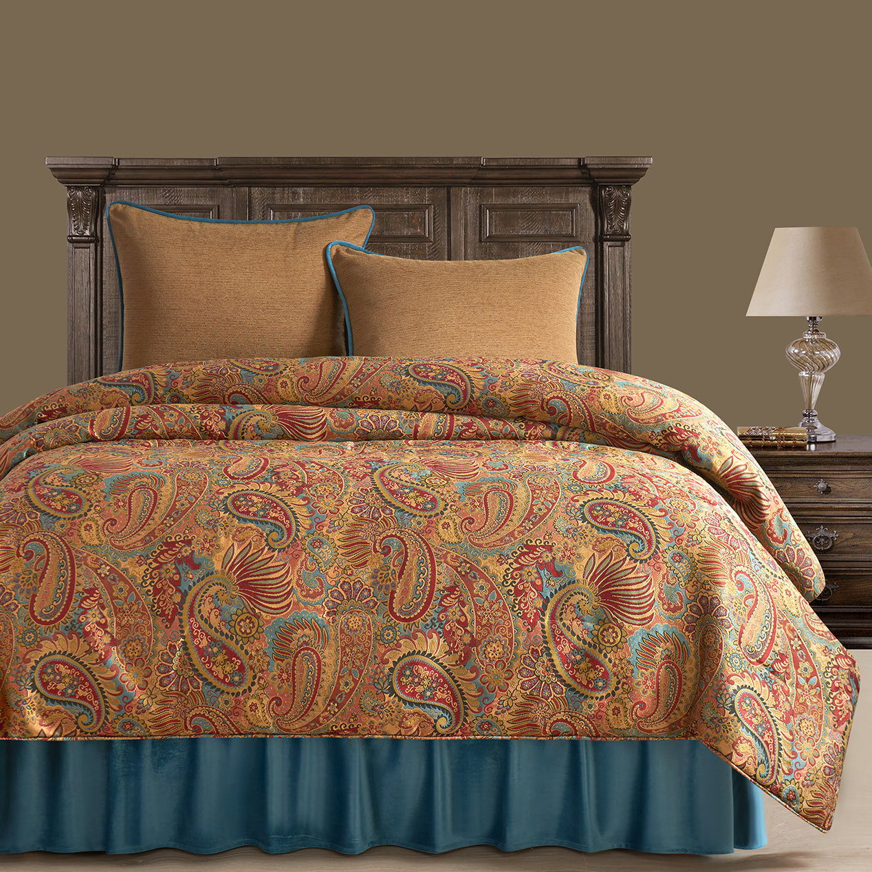 San Angelo - Full Comforter Set (Set of 4) - Teal