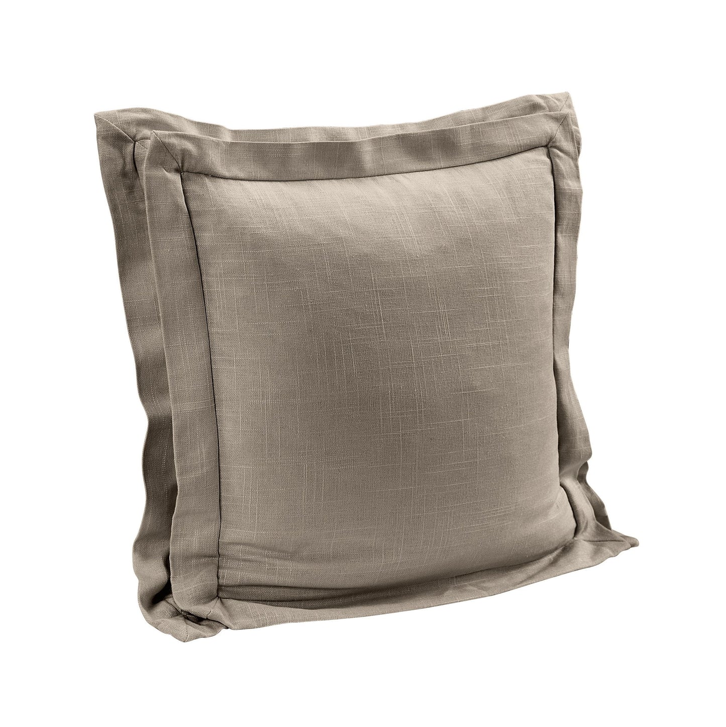 Luna - Double Flanged Washed Linen Pillow - Taupe