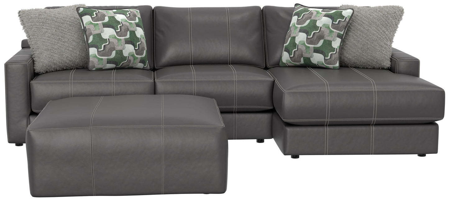 Minori - Italian Leather Sofa / Chaise And Cocktail Ottoman