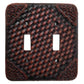 Weaver Switch Plate - 5" x 5.5" Tooled Resin Weaver Double Wall Switch Plate  - Brown
