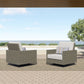 Bungalow - Patio Swivel Club Chair With Accent Pillow (Set of 2) - Gray
