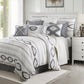 Free Spirit - King Comforter Set (Set of 4) - Gray / White