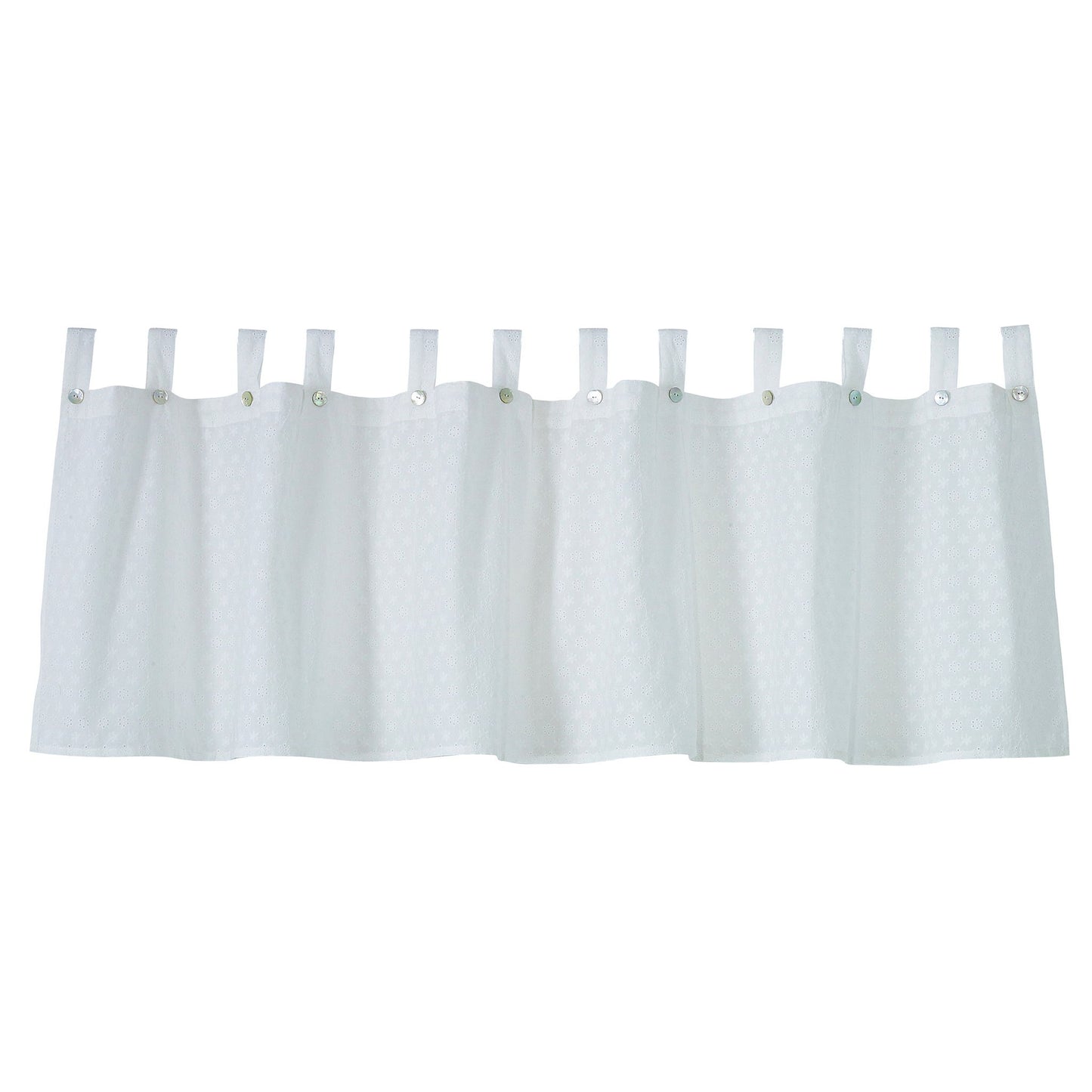 Salado - Cotton Valance With Medallion - White