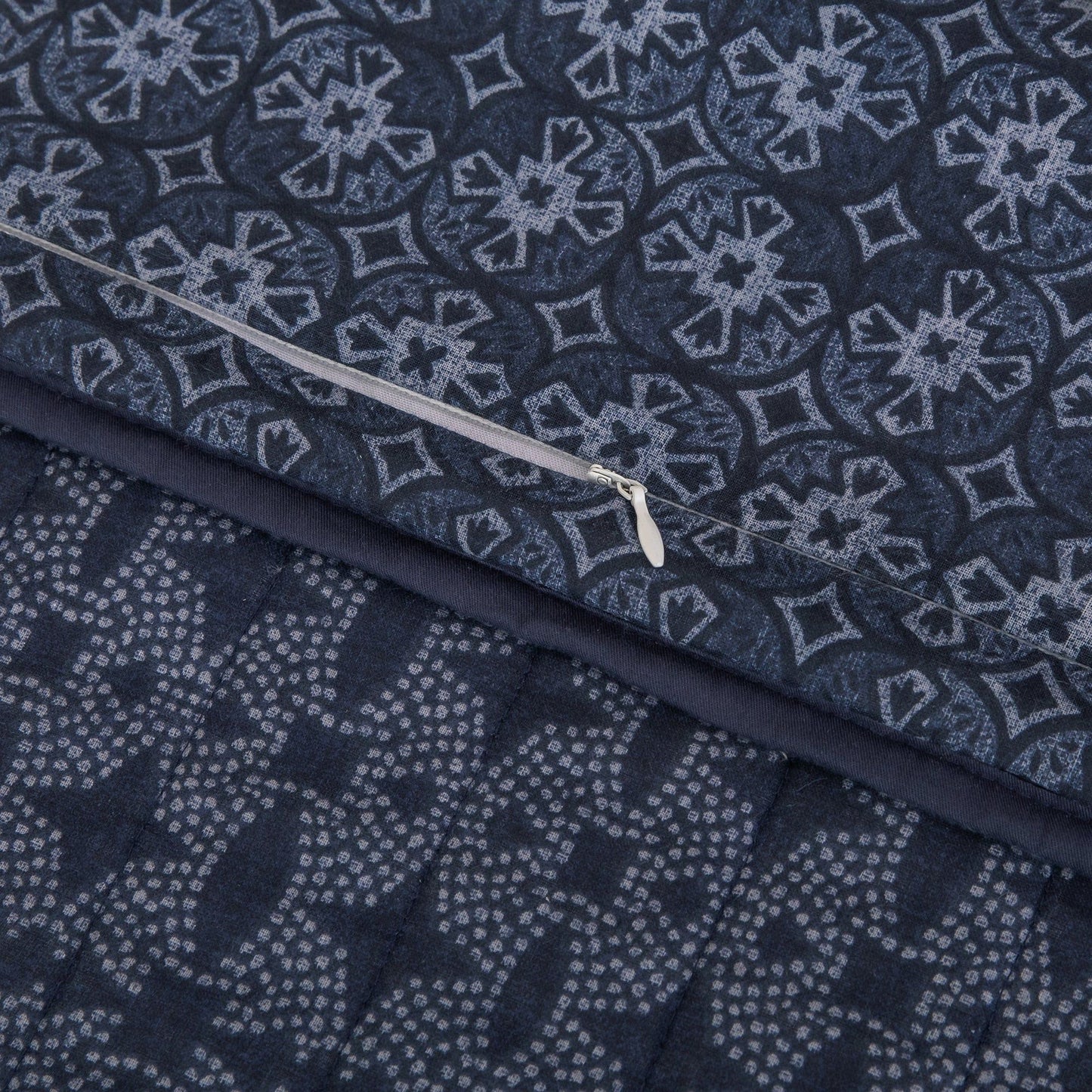 Indigo - Full/Queen Reversible Quilt Set (Set of 3) - Blue