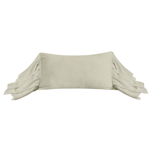Luna - Washed Linen Long Ruffled Pillow - Light Tan