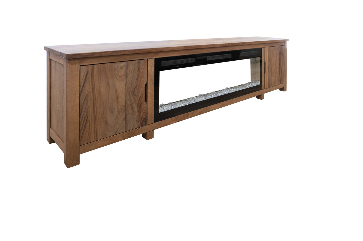 Parota - 93" Electric Fireplace - Dark Brown