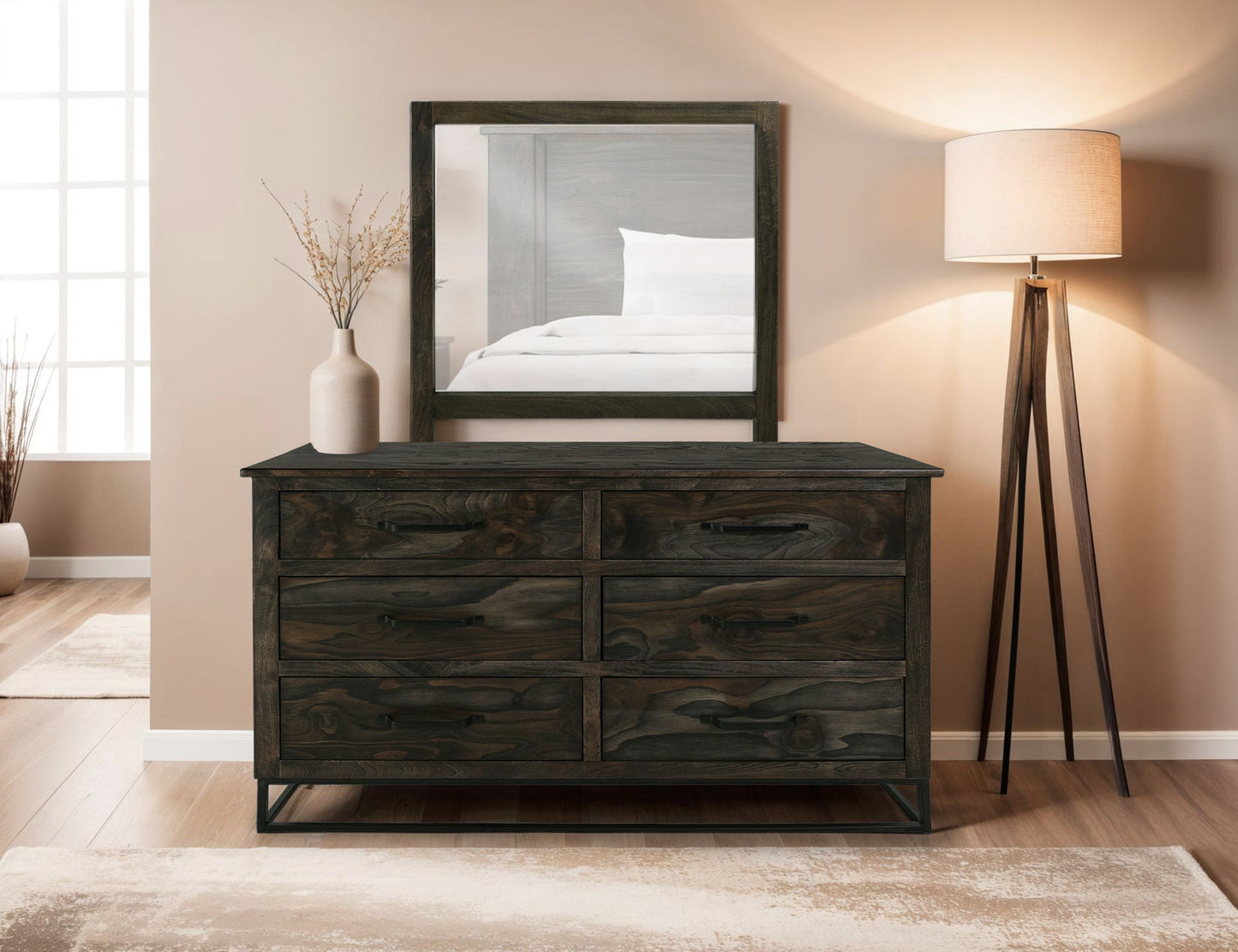 Teak - Mirror - Oil Black