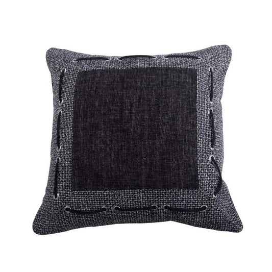 Hamilton - Tweed & Chenille Pillow - Black / Gray