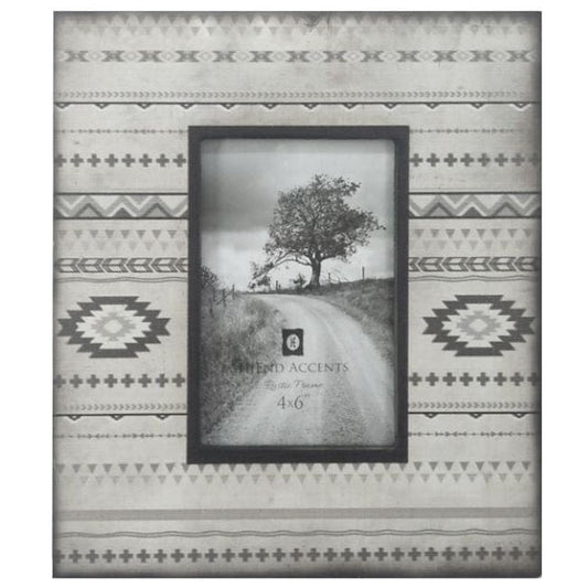 Free Spirit - 4" x 6" Aztec Picture Frame  - Gray