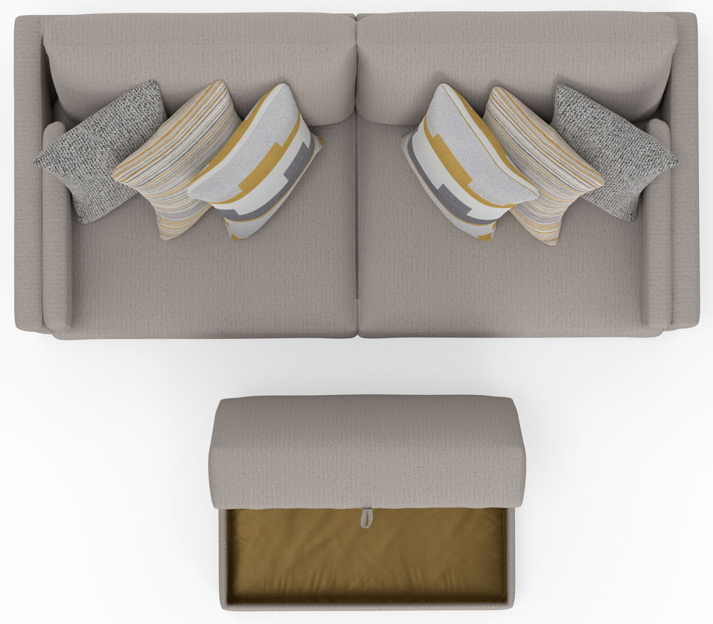 Trevor - Extra Deep Oversized Sofa With Included Storage Cocktail Ottoman