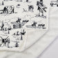 Campfire - Ranch Life Western Toile Campfire Sherpa Throw - Black / White