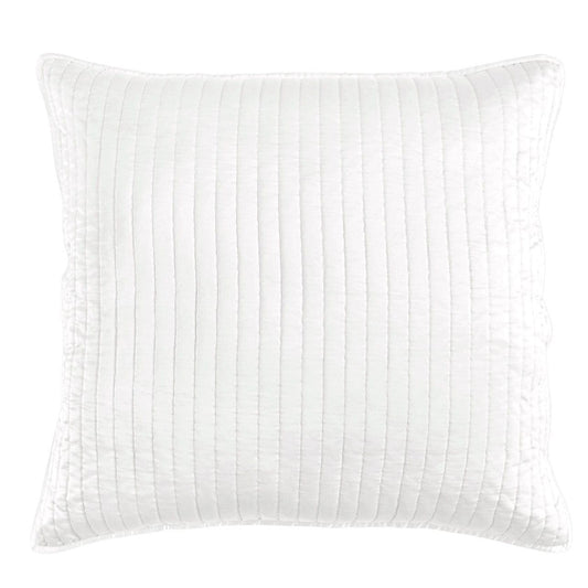 Satin Channel - Quilted Euro Sham - White