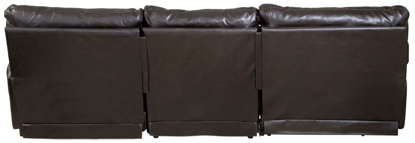 Como - 3 Piece Italian Leather Match Reclining Sectional