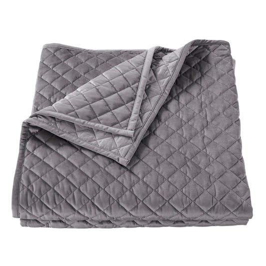 Velvet Diamond - Twin Quilt - Gray