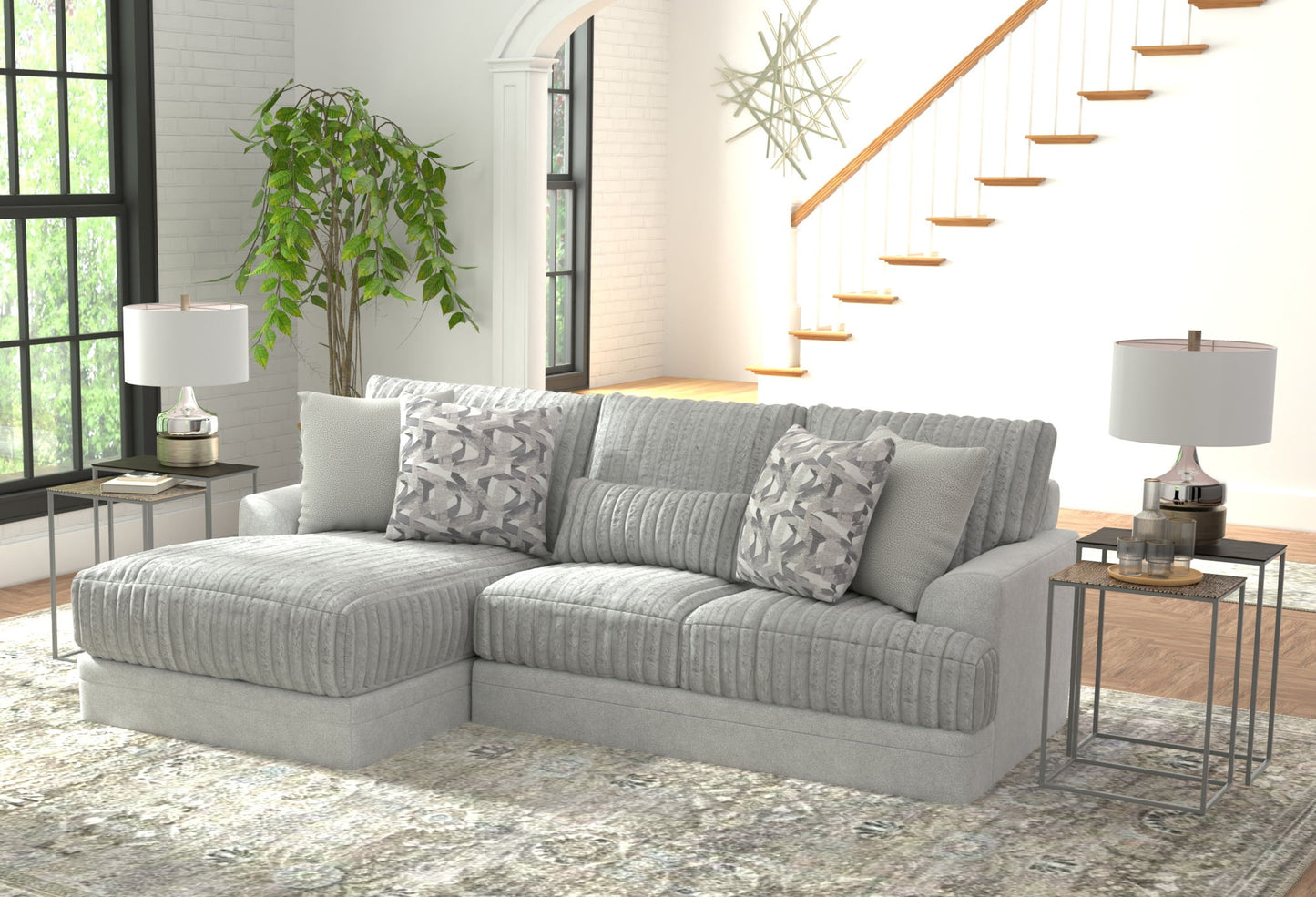 Titan - Sectional With Comfort Coil Seating And Accent Pillows Included