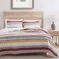 Mystic Stripe - King Cotton Gauze Quilt Set (Set of 3) - Merlot