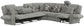 Quinn - 3 Piece Reclining Sectional With 4 Reclining Seats, Storage Arms, Storage Console With Lights, And Drop Down Table - Nature