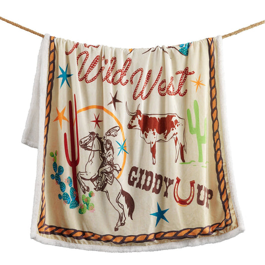 Campfire - Western Adventure Campfire Sherpa Throw - Multi Color