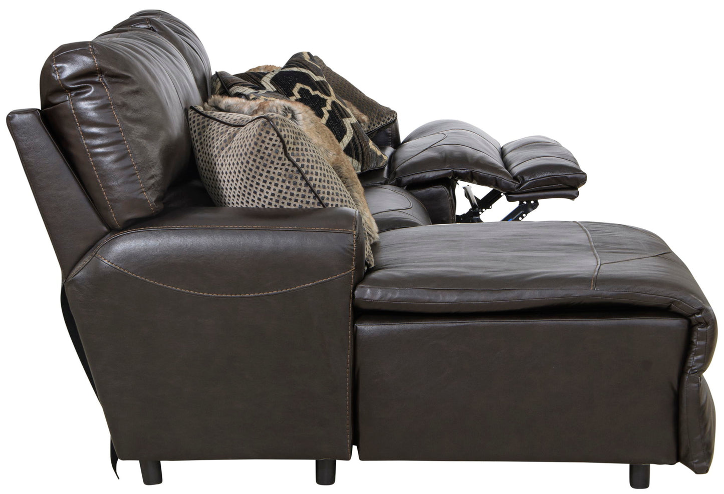 Como - 3 Piece Italian Leather Match Reclining Sectional
