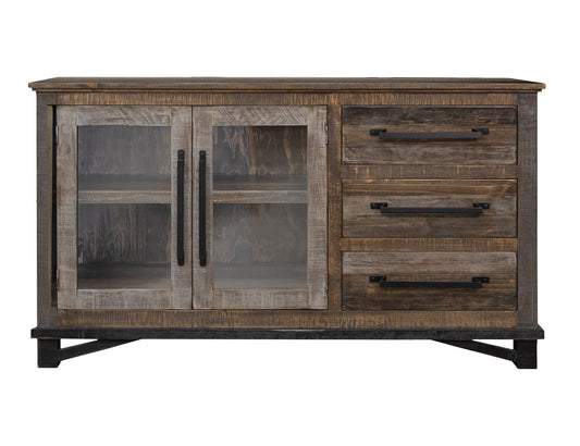 Loft - 60” Buffet With 3 Drawer / 2 Doors - Two Tone Gray / Brown