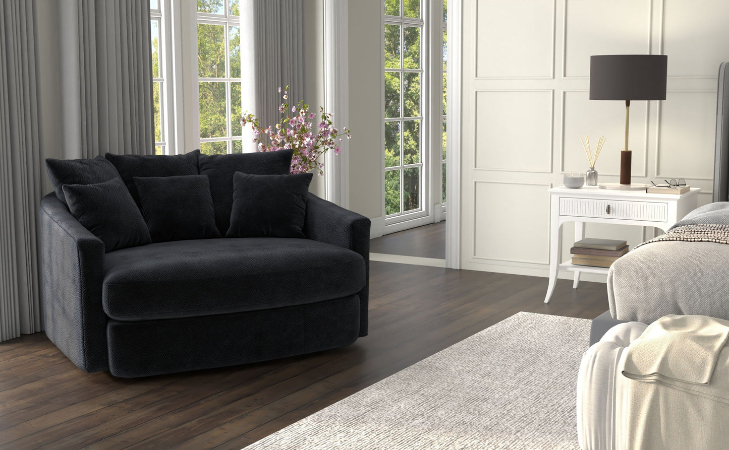 Matty - Round Accent Cuddle Chaise