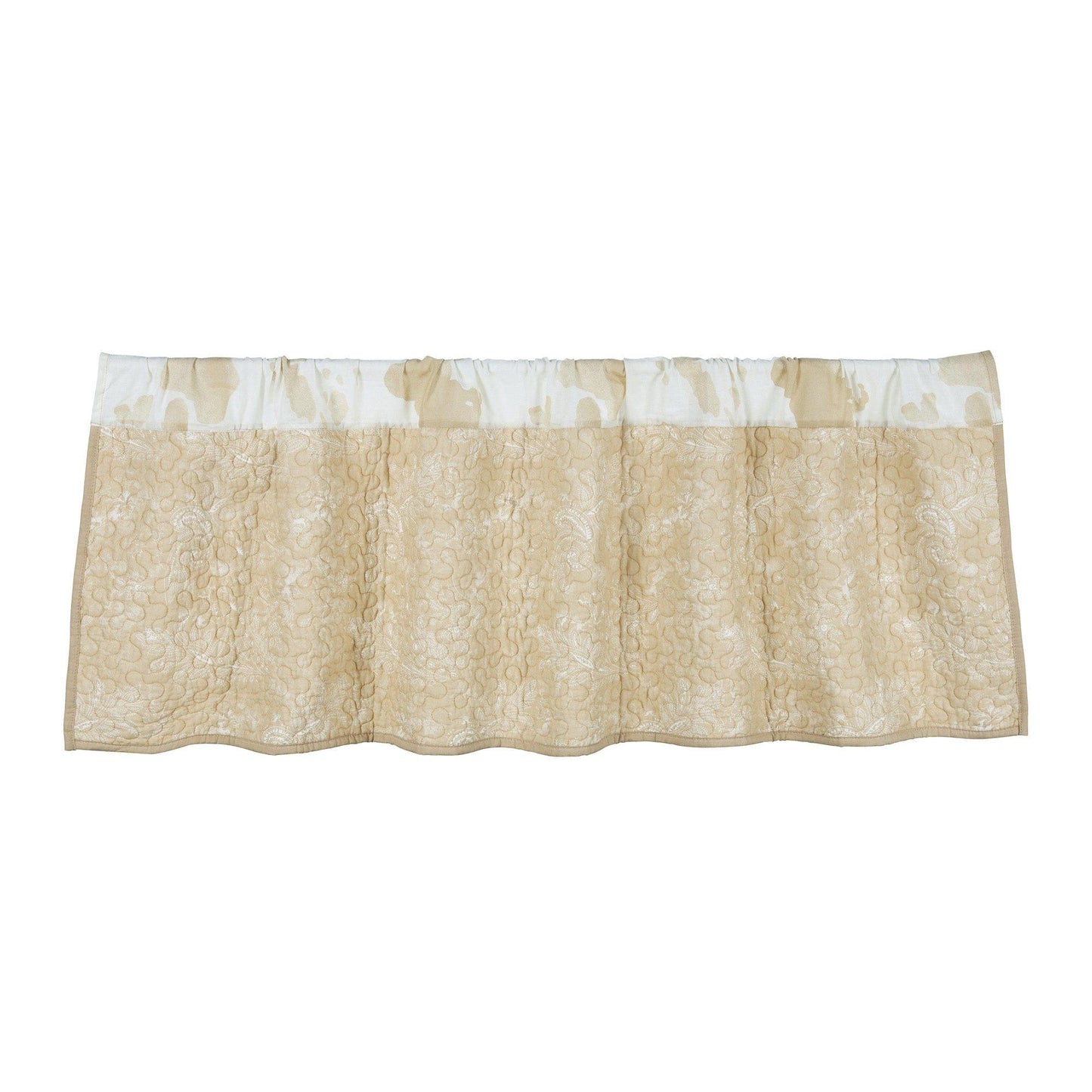 Elsa Cowhide - Reversible Quilted Valance - Light Tan