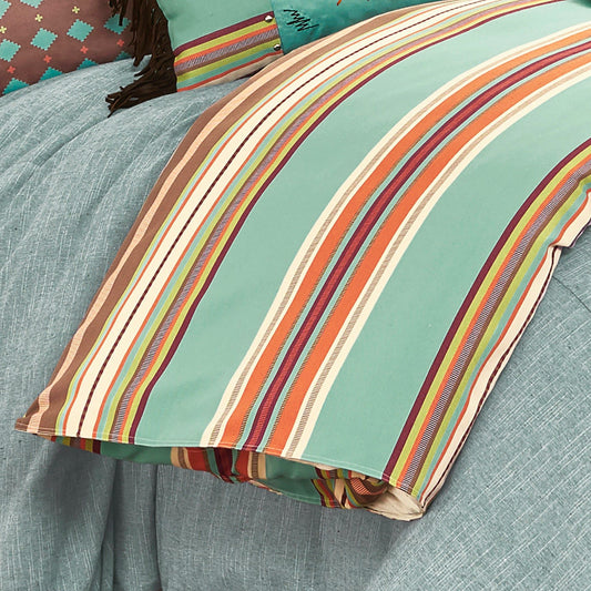 Serape - Queen Duvet Cover - Turquoise / Brown