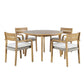 Arden - Round Patio Dining Table With 4 Patio Chairs - Natural