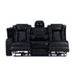 Orion II - LAF Sofa With Power Headrest & Footrest - Black