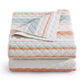 Mystic Stripe - Full/Queen Cotton Gauze Quilt Set (Set of 3) - Coral
