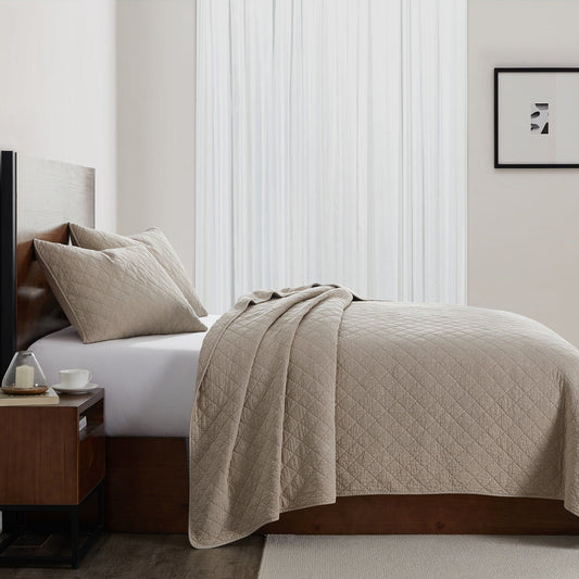 Cotton Gauze - King Stonewashed Quilt Set (Set of 3) - Sable