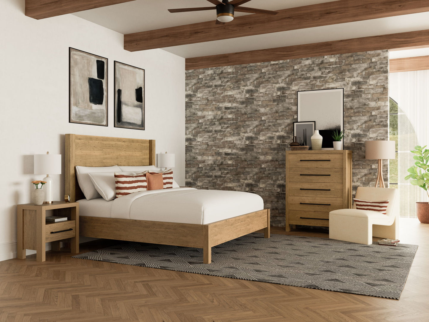 Davie - 5 Drawer Chest - Light Brown