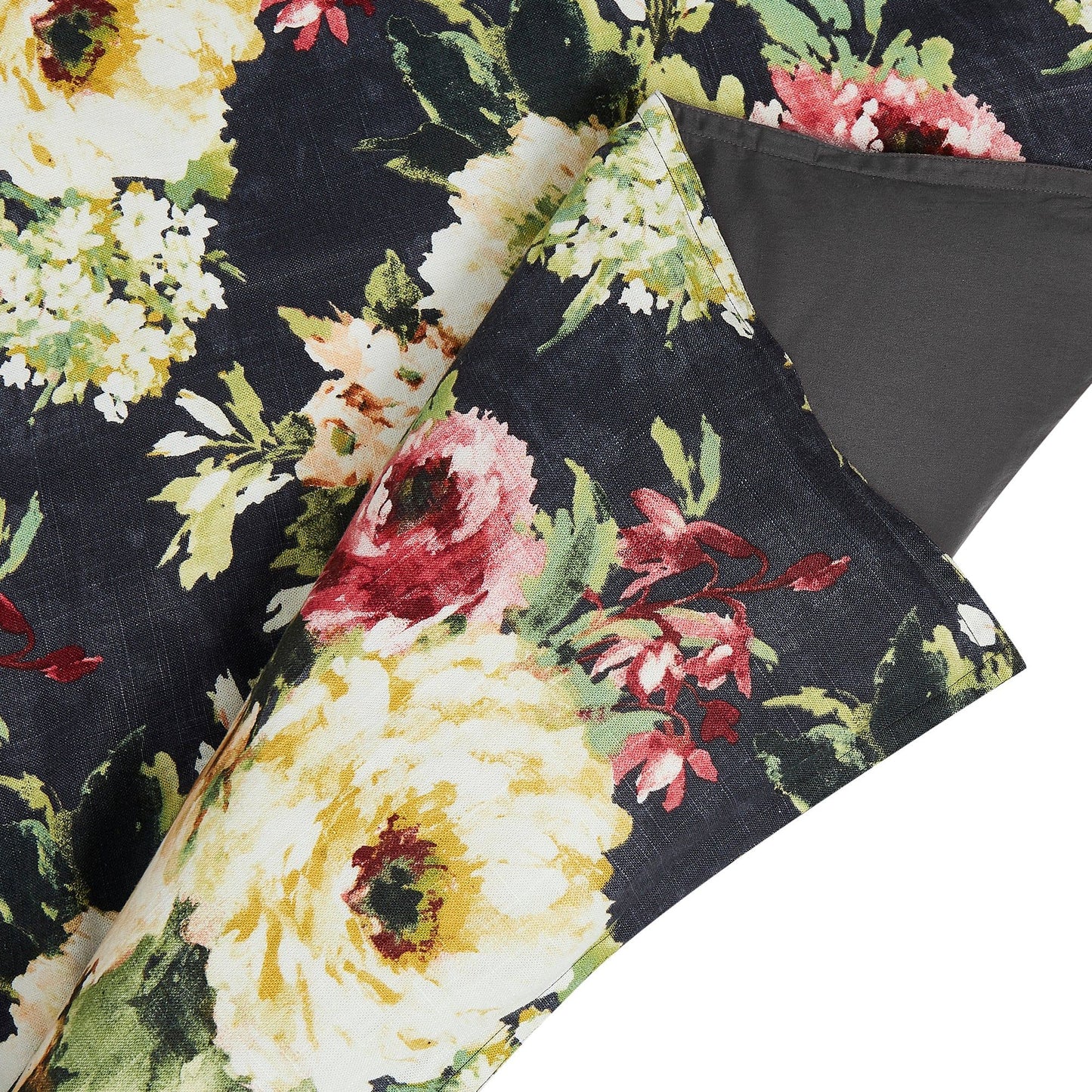 Peony - King Washed Linen Comforter Set (Set of 3) - Charcoal