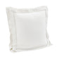 Luna - Double Flanged Washed Linen Pillow - White