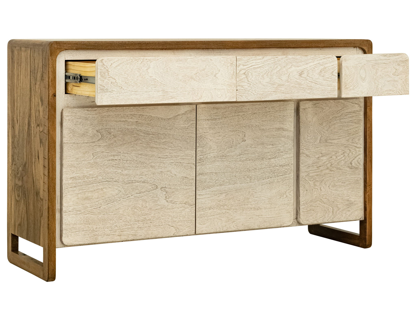 Evoke - 3 Drawer & 3 Door TV Stand/Console - Ivory / Brown