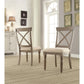 Aberdeen - X - Back Upholstered Side Chair (Set of 2) - Weathered Driftwood