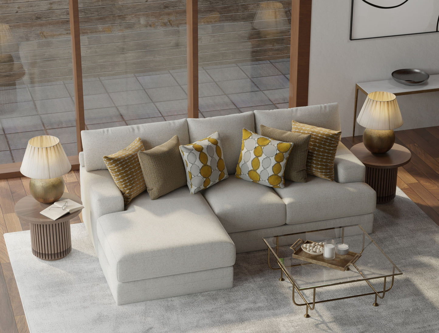 Tori - Sectional With Comfort Coil Seating And Accent Pillows Included
