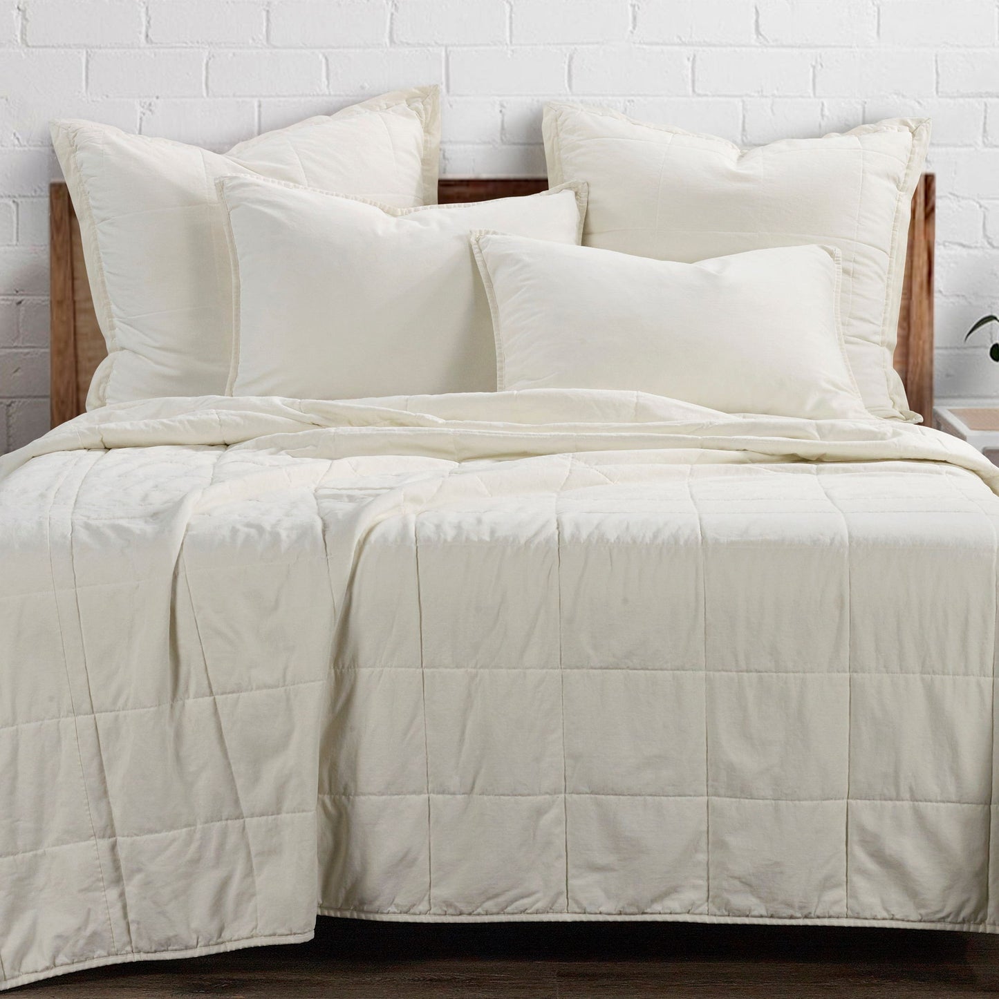 Cotton Canvas - Twin Stonewashed Coverlet - Natural